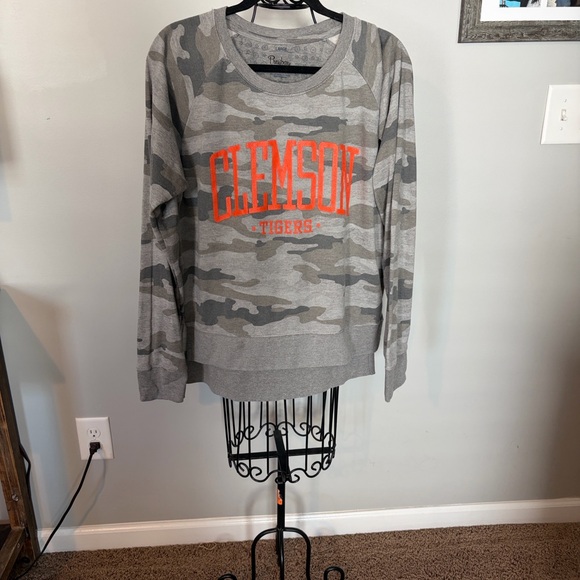 Pressbox Gray camo Clemson tigers  Sweatshirt oversized women’s large shirt top - Picture 5 of 5